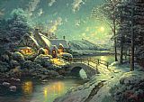 Thomas Kinkade Christmas Moonlight painting
